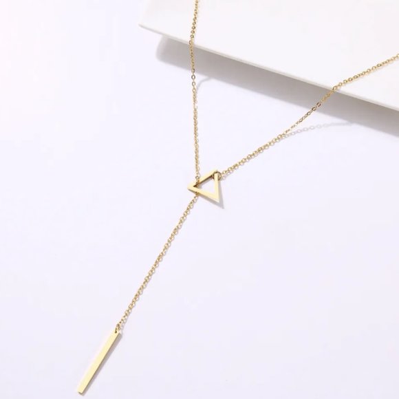 Dainty Triangle Necklace • Custom Necklace, Perfect Gift for Her • Gift for Mom - Picture 3 of 3